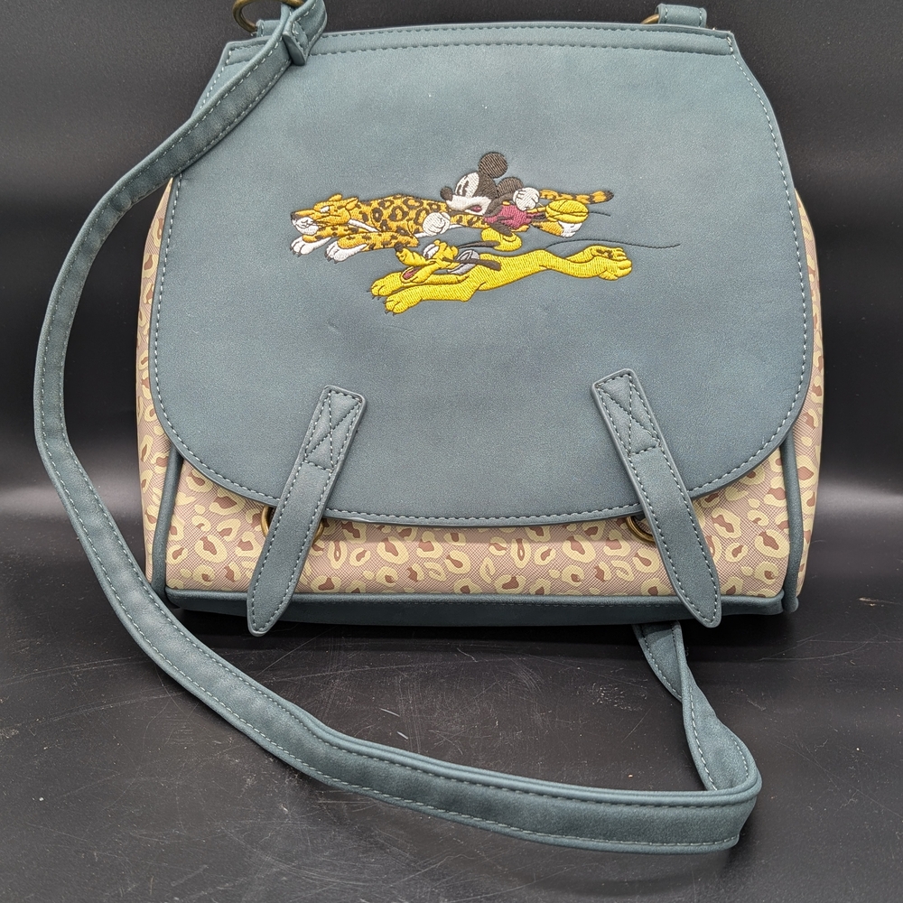 Loungefly Disney Mickey Mouse Pluto Leopard Crossbody- Boxlunch Exclusive